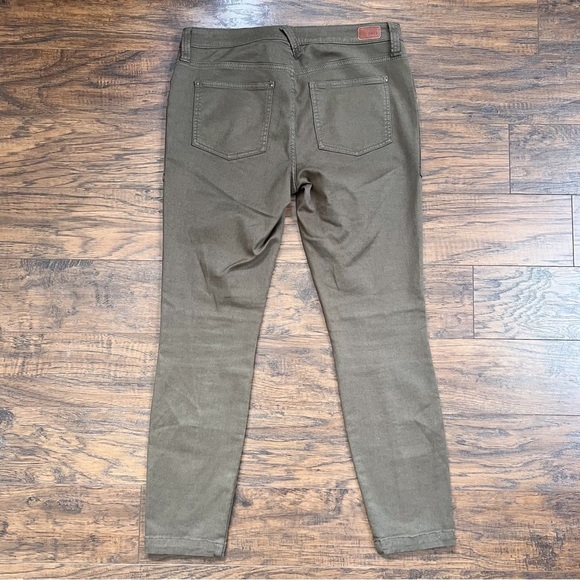 Joie • Hazina Studded Skinny Jeans pants ankle crop zipper Fatigue army green - Picture 11 of 13